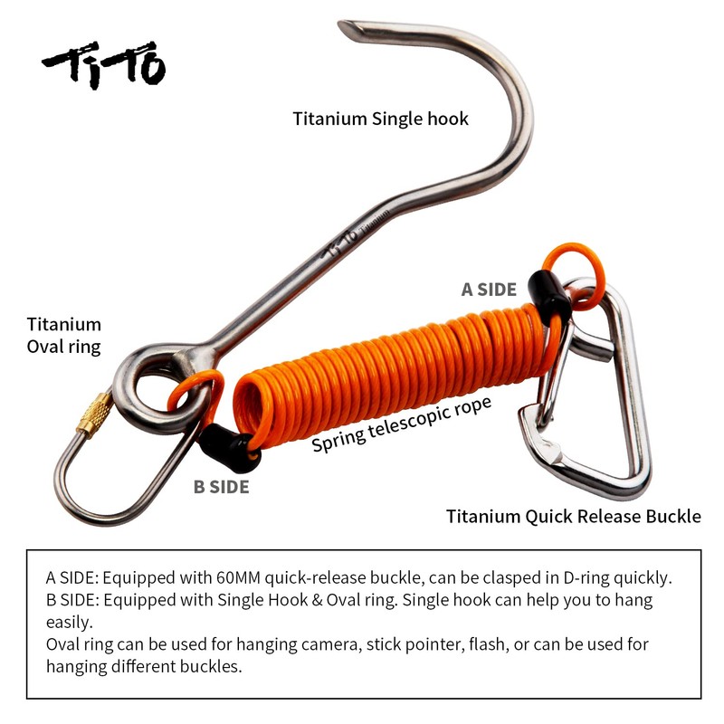 TITO Scuba Diving Titanium Alloy Diving Hook Reef Drift Hooks