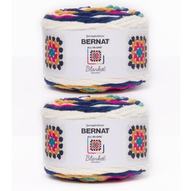 Bernat Blanket Granny Square Retro Pop Yarn - 2 Pack of 240g / 8.5oz - 100% Polyester - #6 Super Bulky - 178Yards - Knitting/Crochet