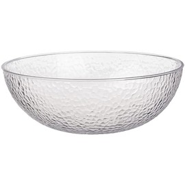 Stunning Clear Plastic Round Hammered Bowl - 12" (1 Pc.) - Unique Textured Design - Perfect for Parties & Displays