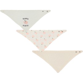 Cudlie Little Beginnings 3-Pack Bandana Set for Babies, Nursery Bibs for Drooling and Teething, Burp Cloth for Infants, Apples and Daisy