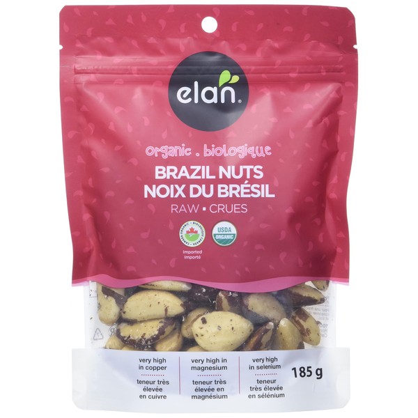 Elan Organic Raw Brazil Nuts, Non-GMO, Vegan, Gluten-Free , 6.5 oz, Packaging May Vary