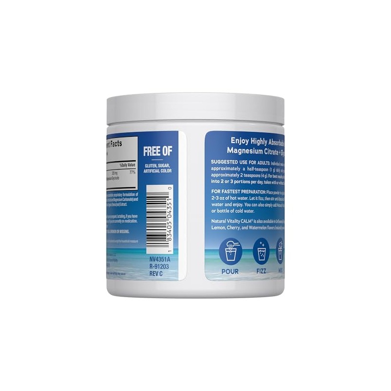 Calm Natural Vitality Magnesio Sabor Naranja 8 OZ