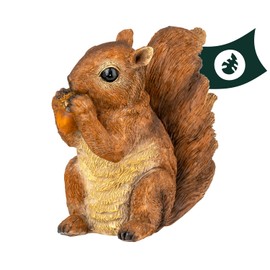 VERDOBA Squirrel Figure with Nut - Decorative Garden Figurine - Weatherproof - Garden Decoration Squirrel - Cute Squirrel Decoration Made of Resin for the Garden