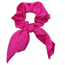 Mytoptrendz Silk Satin Scrunchie Girls Boho Ponytail Holders Bunny Bow Knot Scarf Hair Band Women Hair Ties (Hot Pink)