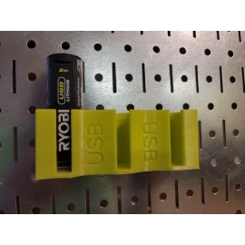 Unplugged Mounts Ryobi GREEN USB Triple Battery Mount