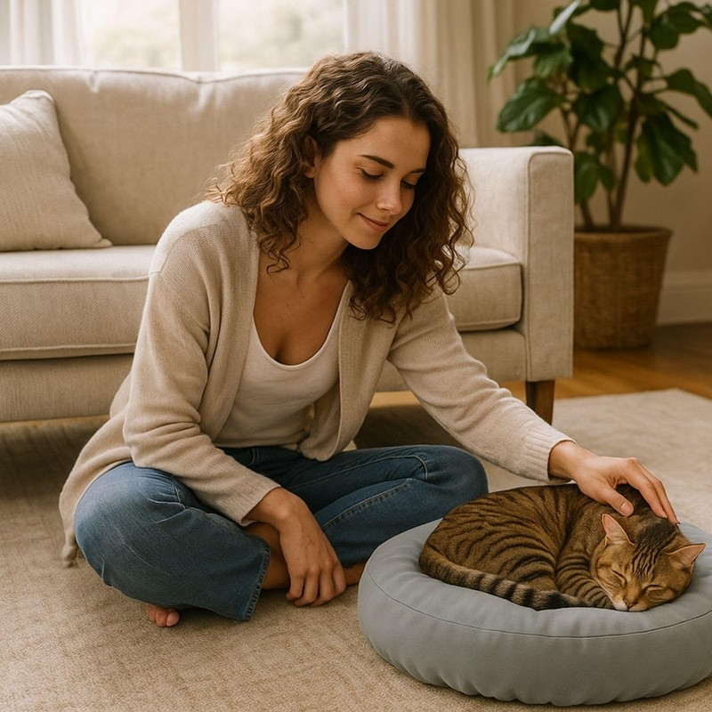 ZOVRION Cat Bed Pillow Cooling Soft Cushion, 20 Inches Small