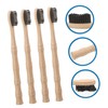 ORFOFE 4pcs Bamboo Toothbrushes with Soft Bristles Ergonomic Design for