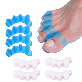 Toe Separators Spacers for Women - 8 Pieces Gel Toe Straightener for Correct Bunions and Relieve Foot for Overlapping Yoga Practice, Non-Slip