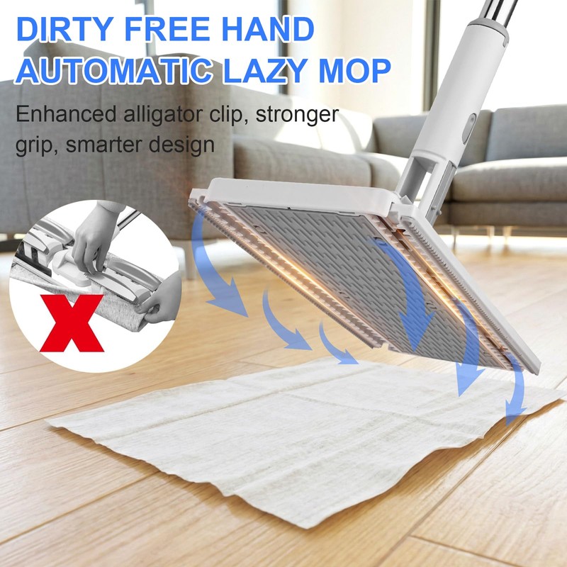 Snap Grip Mini Mop - Lazy Dust Mop with Locking