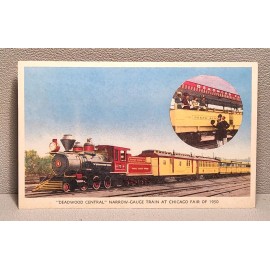 unknown 1950 Postcard~Deadwood Central Train At~1950 Chicago Worlds Fair. #-3403