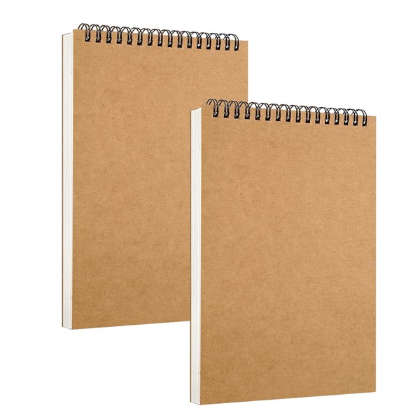 2Pcs Sketchbooks, A5 Hardback Sketch Book, Total 60 Sheets/120 Pages,