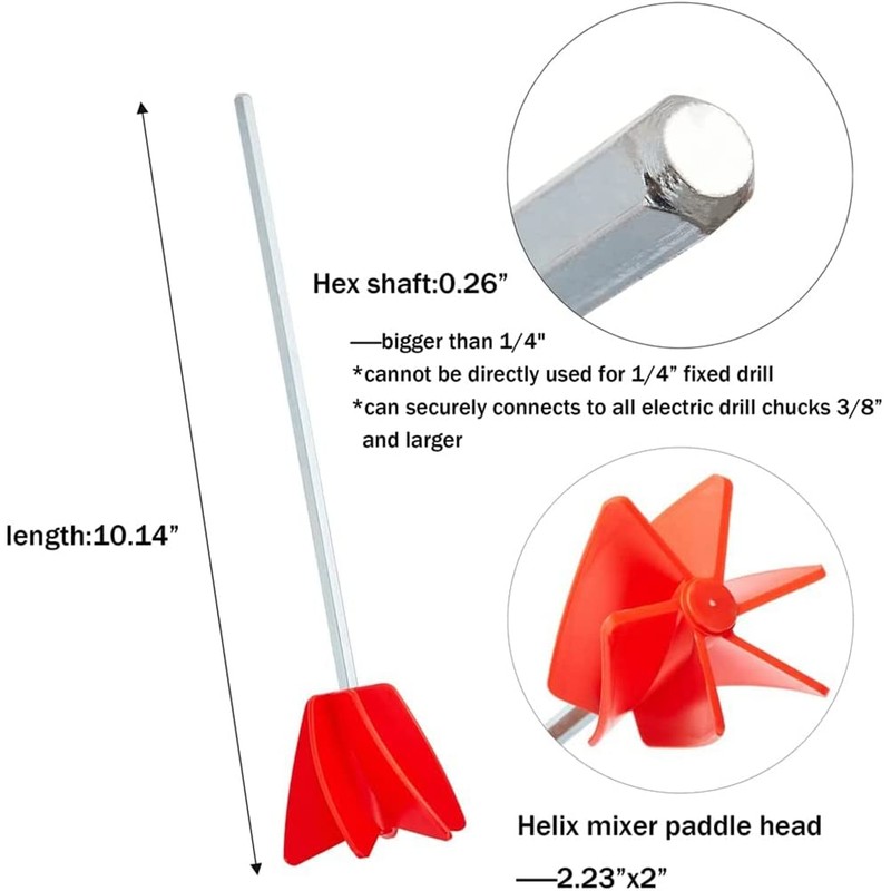 Haskoss Paint Mixer & Epoxy Mixer Attachment with 1/4inch Hex
