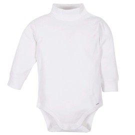 Gerber 2-pack Long Sleeve Turtleneck Onesies Bodysuits, White, 6 Months