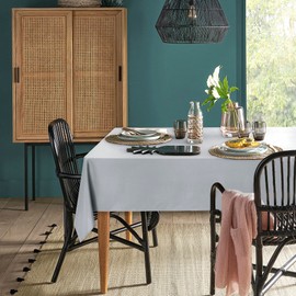 XWZO Table Cloth Rectangular Solid Table Cover Water Resistant Table Cloths Wipe Clean Tablecloth for Cafe, Restaurant, Buffet, Tabletop Party 153x259cm(60x102inches) Silver Gray