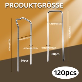 120 spilli – 4,6 cm a forma di U e 4,3 cm a forma di M, aghi per felce per piante da interno, ghirlande di paglia, aghi per bricolage, spille, composizioni floreali per vacanze, progetti fai da te