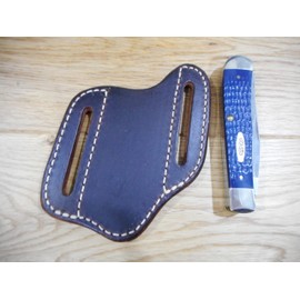 Case Trapper or similar size pancake leather knife Sheath. Dark Oiled Brown