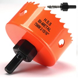 Hole Saw 75mm, Hole Saw with Drill Bit for Wood, Orange Bi-Metal Hole Cutter Smooth Cutting for Soft Metal, Drywall and Plastic