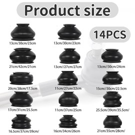 Ball Joint Dust Cover Kit – 14 Pcs Durable Rubber Dust Boots for Ball Joints, Tie Rod Ends, Steering Components – Universal Automotive Suspension Protection – Easy Install, Long-Lasting Fit