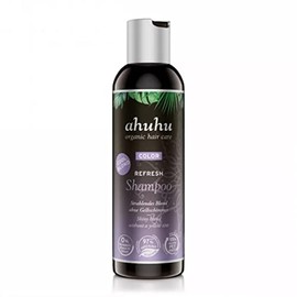 ahuhu Colour Refresh Silver Shampoo, Cool Blonde Against Yellow Tint, for Bleached, Grey Hair, Ultra Cool Colour Pigments for Anti-Yellow Tint Effect, Gives Moonlight Reflections, Vegan Hair Care, 200 ml