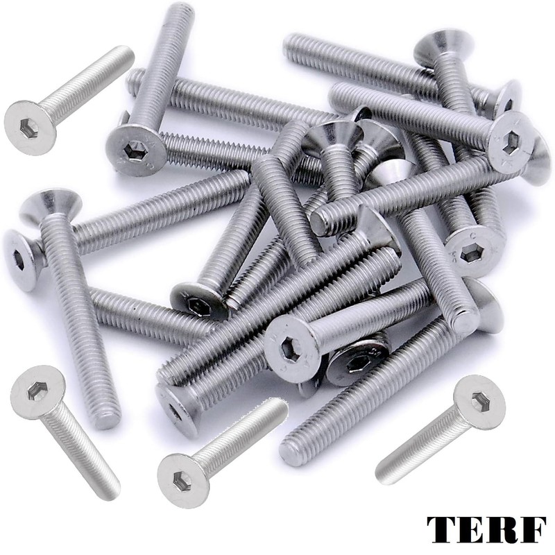 TERF® M4 X 50mm Hex Socket Countersunk Machine Screws Stainless