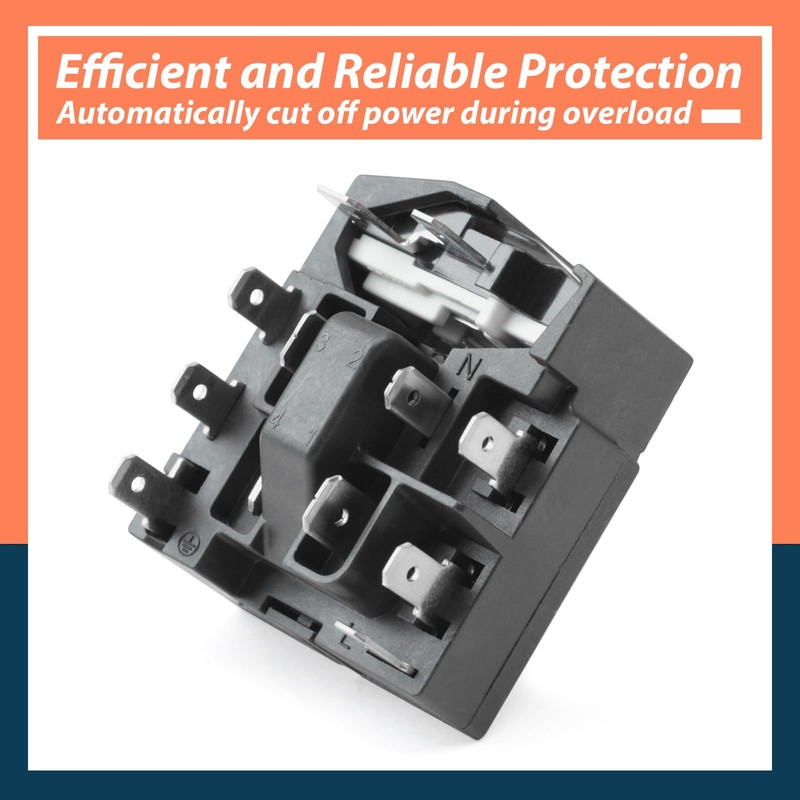 Lisnhlin QPS2-C4R7MD3 Overload Protector Relay Replacement for Frigidaire 5304521534, 5304521562