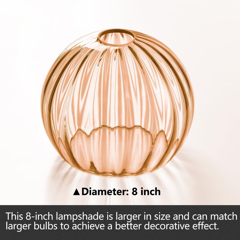 Clear Glass Shade,Replacement Globe & Cover for Lighting Fixture, 8"