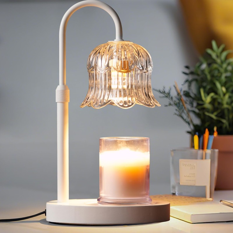 Candle Warmer Lamp with Timer: White Scented Candles Heating Lights