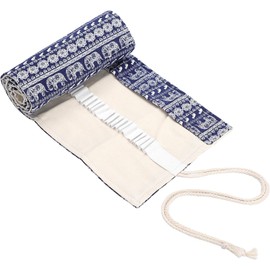 Canvas Colored Pencil Roll Wrap 72 Slot-Adult Coloring Pencil Holder Organizer for 72 Colored Pencils NO Pencils (Elephant, 81 * 19.5CM)
