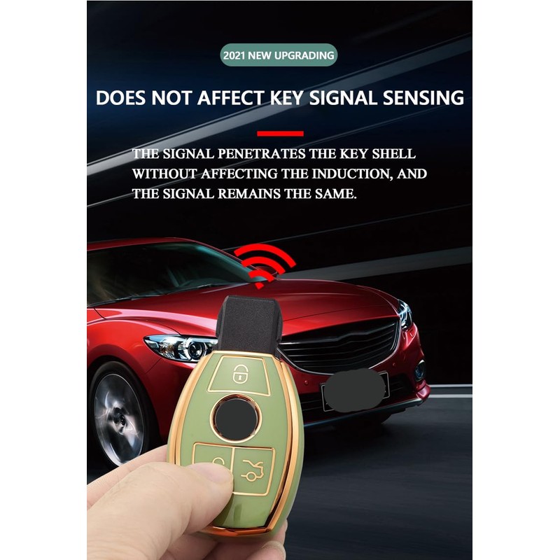 HIBEYO Smart Car Key Case Fits Mercedes Protective Key Case