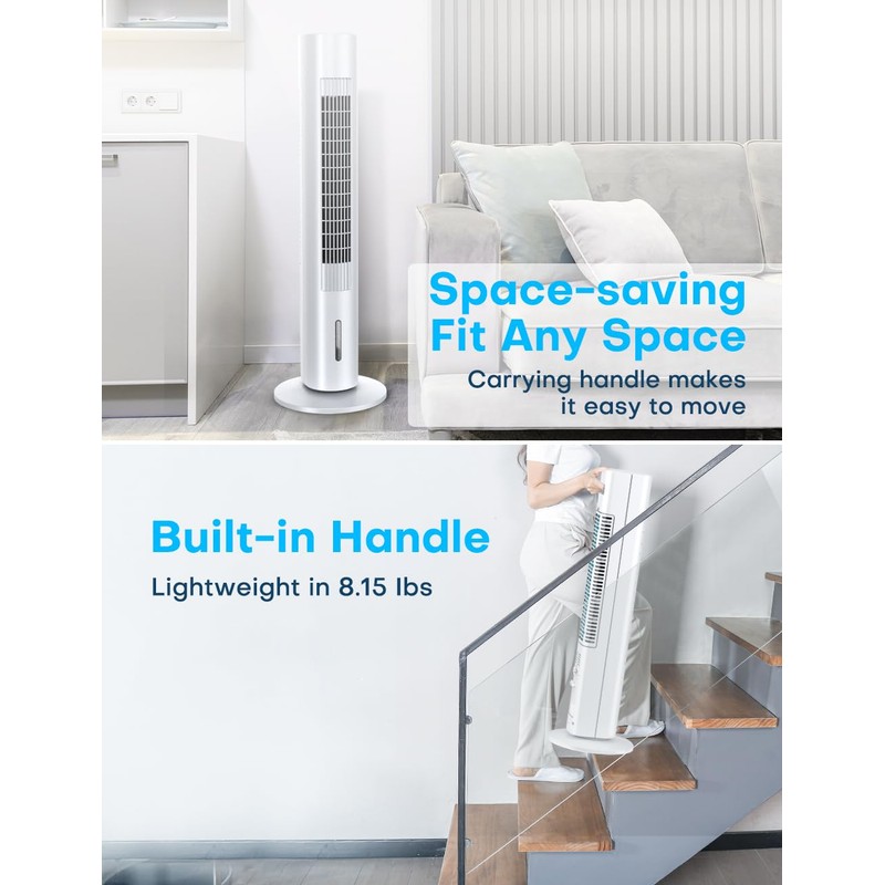 BALKO Windowless Swamp Cooler, 3 Ice Pack, 70° Oscillation, Ductless