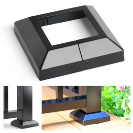 DOOTOO 4pcs 3"x3"(Actual: 3"x3") Aluminum Deck Post Base Cover, for Deck railings, Stairs, Patios（Black