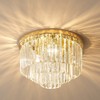 Gopmmy Modern French Gold Crystal Chandelier Ceiling Light,16" Semi Flush