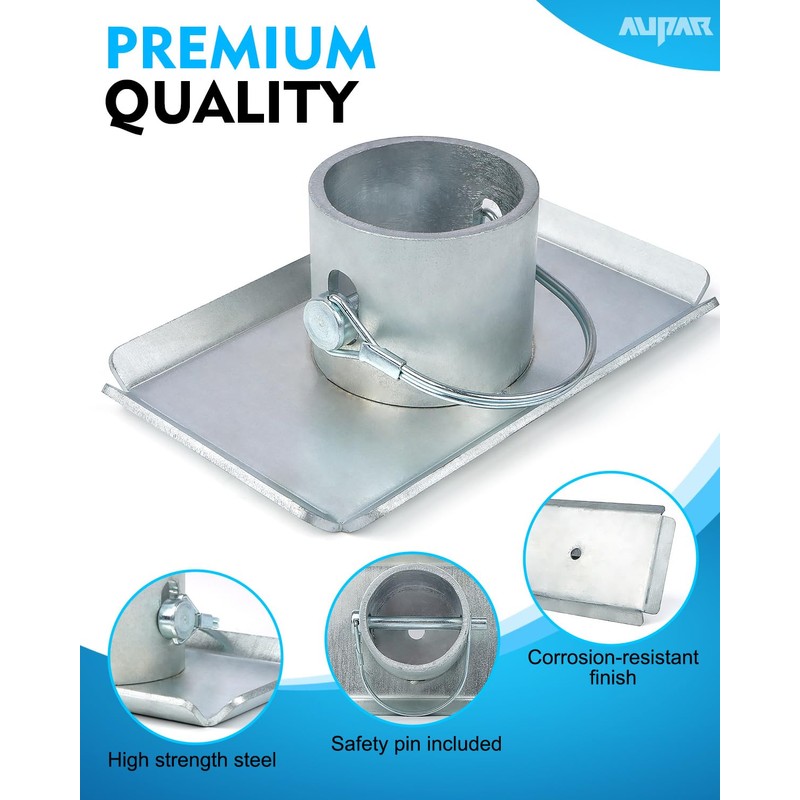 Aupar Trailer Jack Foot Plate with Pin Base, 5000lbs Capacity