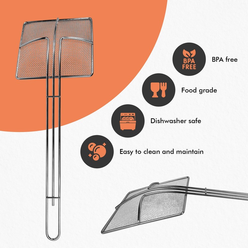 Cuisine Ready Wire Mesh Strainer with Long Handle | 2-Pack