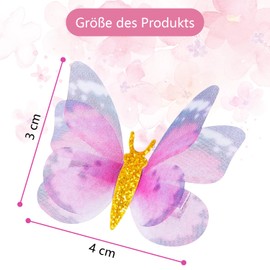 Esshogo 20 Stück Schmetterling Haarspangen, Deko Schmetterlinge mit Clip, Mini Schmetterling Haarklammer bunte, Moving butterfly hair clips, Deko schmetterlinge mit clip, Butterfly clip haarreif
