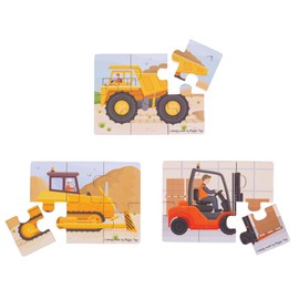 Bigjigs Toys Big Movers Puzzles Set - Wooden Jigsaw
