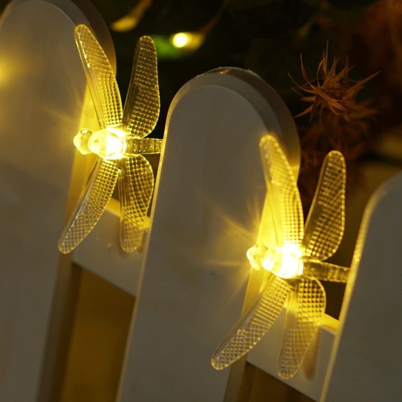 Dragonfly String Lights for Patio, Twinkle Fairy Lights for Indoor