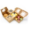 WEEPA 25pcs Bakery Boxes with Window 4x4x2.5" Snowflake Square Kraft