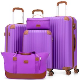 Cosbarn Luggage Sets 5 Piece Suitcases with Wheels, Suitcase Set ABS Hard Case Luggage with TSA Lock Spinner Wheels Durable Travel Luggage