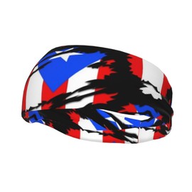 Puerto Rico Flag Headbands Non Slip Sweatband Fashion Summer Hair Bands for Tennis,Basketball,Running,Gym,Working Out