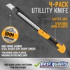 Amartisan 14-Piece Retractable Box Cutter, Utility Knifes for Boxes, Cartons,