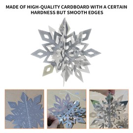 12 Pcs Christmas Snowflake Hanging Swirls Decoration Christmas Ceiling Decorations,Silver 3D Snowflake Ceiling Swirls Hanging Ornaments for Christmas Tree Xmas New Year Party Ceiling Wall Decor