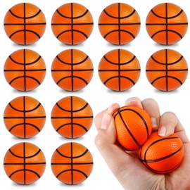 Tczecoo Pack of 12 Basketball Stress Balls, 4 cm Sports Balls, Basketball Stress Balls, Foam Anti-Stress Balls, Mini Sports Balls, Basketballs for School, Carnival, Basketball Party, Anxiety Relief