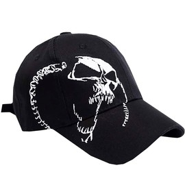 ONE LIMITATION CP062 Men's Cap, Skull Pattern, Sports, Running, Casual, Hat, Right,