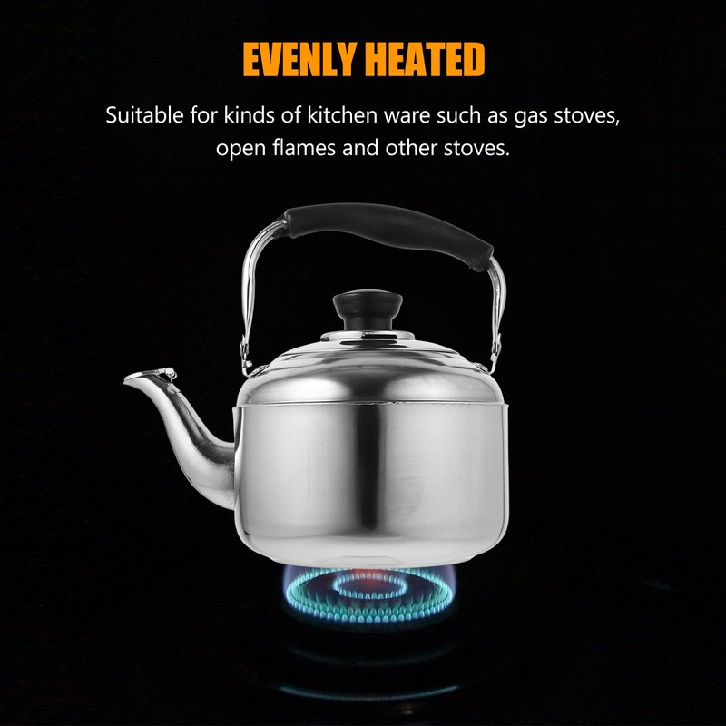 Alipis Stainless Steel Kettle with Whistle Sound Water Boiler for