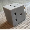 Multi Socket Plug Adaptor, Two Sockets, 5 x 5 x