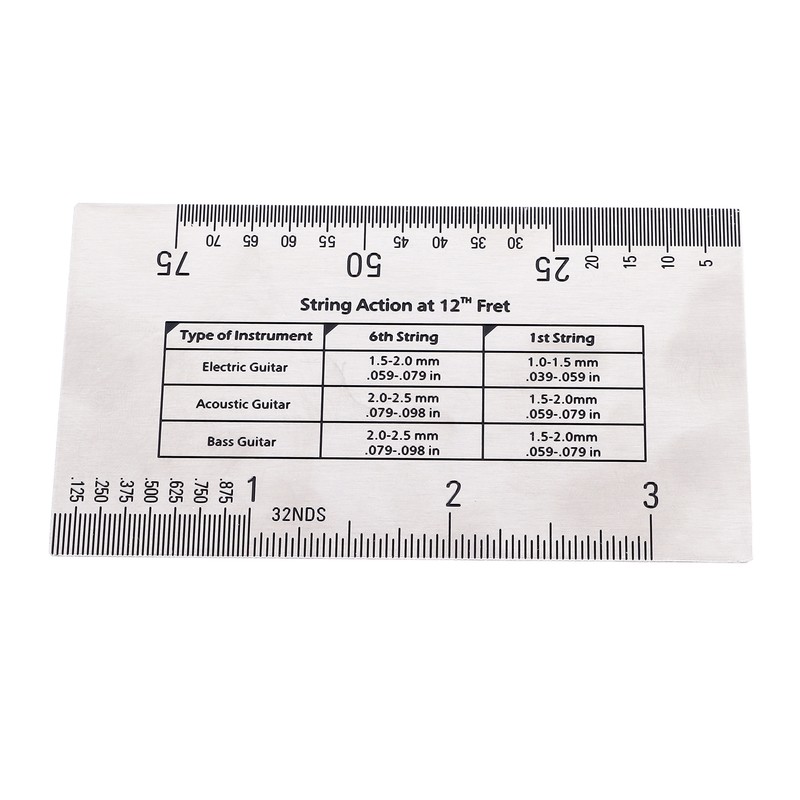 String Action Ruler Stainless Steel Height Gauge Replacement Guitar Repairing