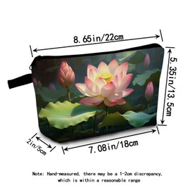 MoCaliduccious Lotus Flower Women Makeup Bag Daily Cosmetics Storage Pouch Beach Travel Small Toiletry kit