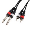 CASCHA Professional Audio Cable, 2 x jack 6.3mm male to
