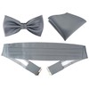 TigerTie Men's Plain Cummerbund - silver - One size